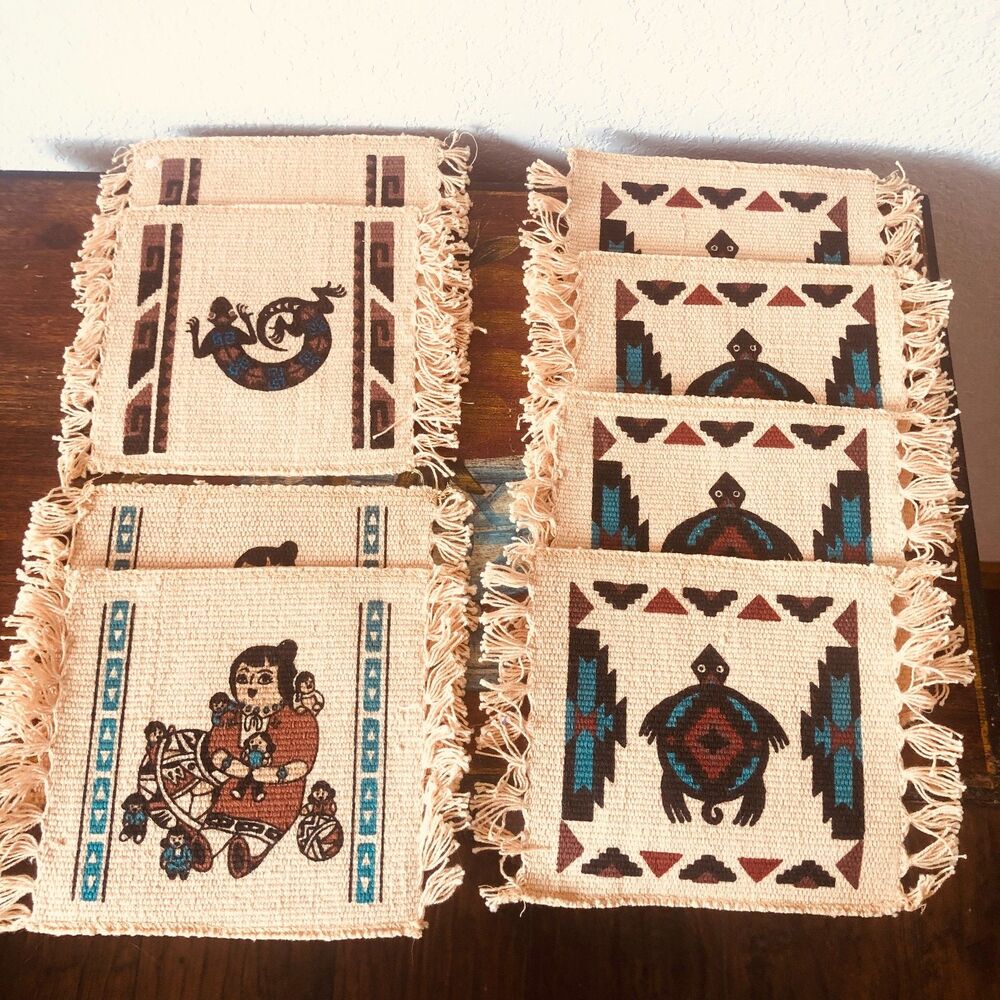 Southwest Stencil Collection New Lot of 8 100% Cotton Turtle,Lizard,Storyteller